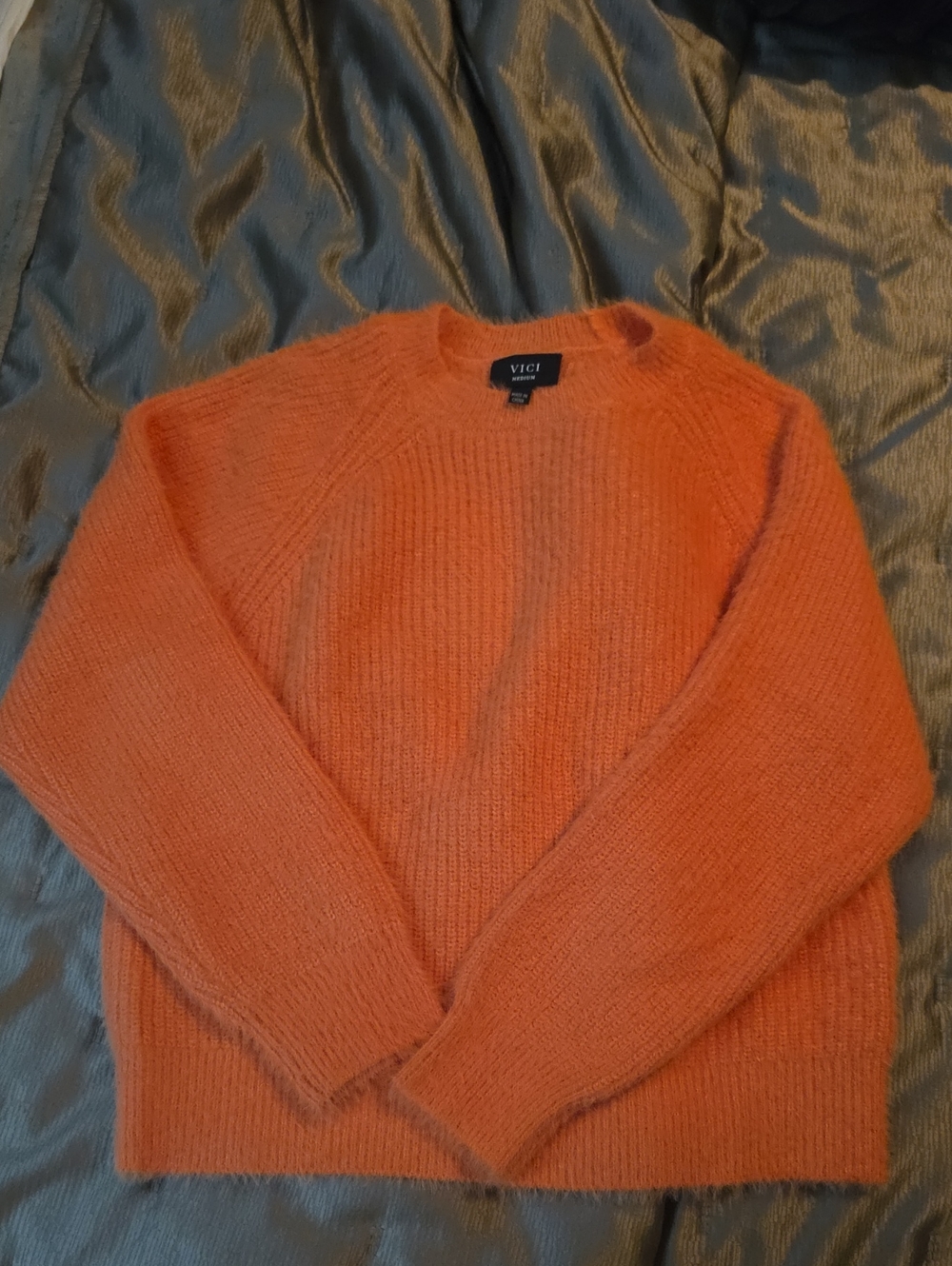 VICI Orange Knit Crewneck Sweater